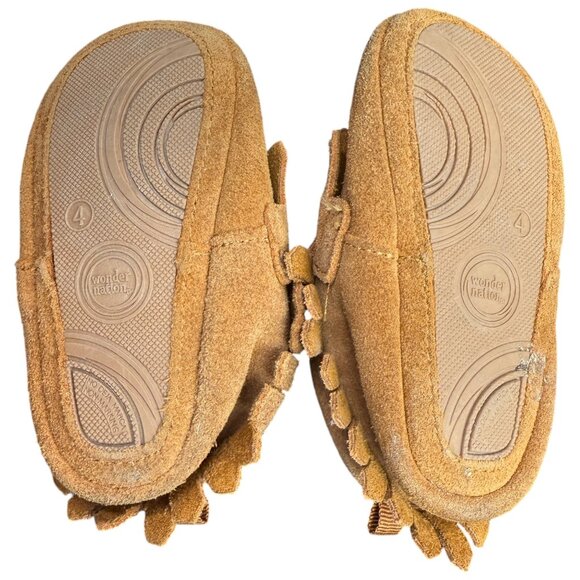 Baby’s Tan Genuine Leather Moccasins- Size 4 - Picture 8 of 9